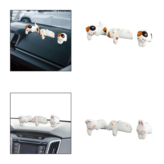 3Pcs Dashboard Decoration Crafts Car Decoration for Office Cabinet Bookshelf Cat