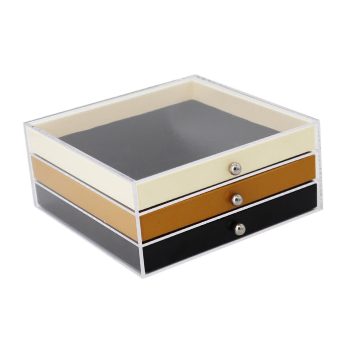 Crofta Jewelry Storage Box 3 Layer for Women Jewelry Organizer Elegant Storage Case