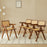 2 dining chairs, walnut color, using rubber wood weaving process,