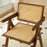 2 dining chairs, walnut color, using rubber wood weaving process,