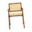 2 dining chairs, walnut color, using rubber wood weaving process,