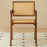 2 dining chairs, walnut color, using rubber wood weaving process,