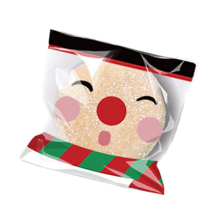 100Pcs Christmas Cellophane Bags Small Clear Holiday Goodies Bags Candy Bags 4 Patterns