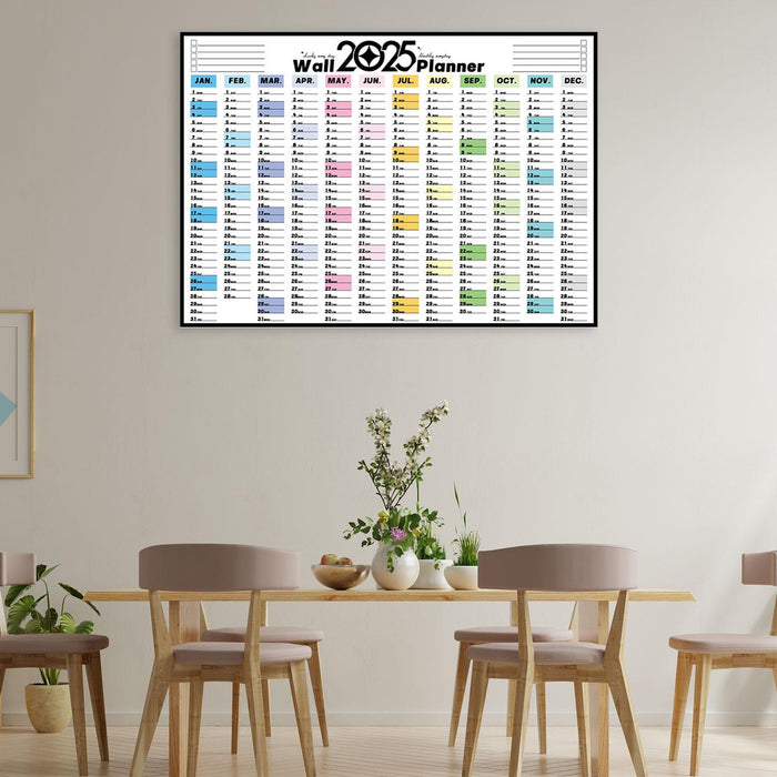 2025 Wall Calendar to Do List Portable Yearly Calendar Important Dates Tasks Style A