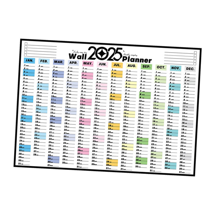 2025 Wall Calendar to Do List Portable Yearly Calendar Important Dates Tasks Style A