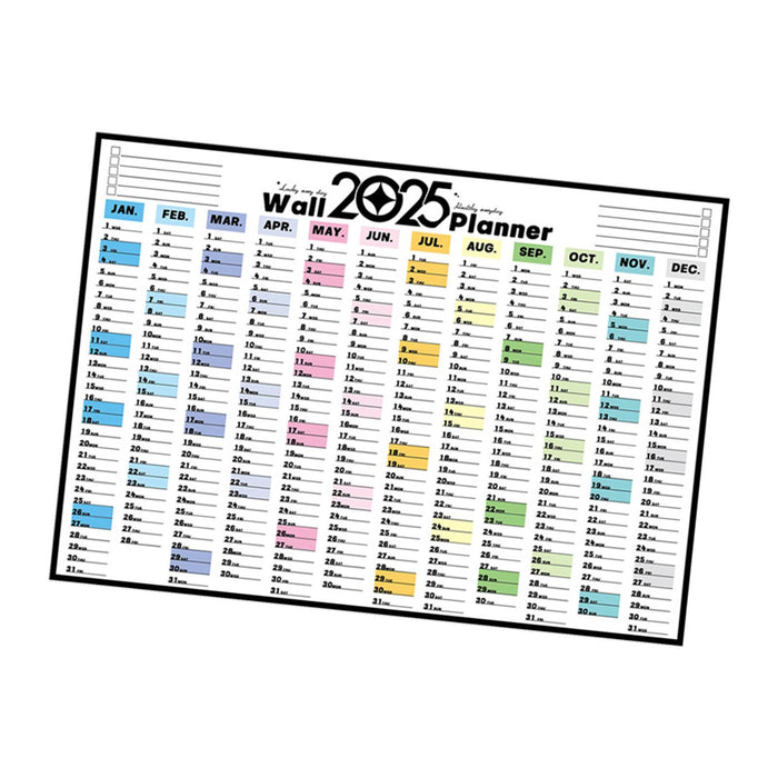 2025 Wall Calendar to Do List Portable Yearly Calendar Important Dates Tasks Style A