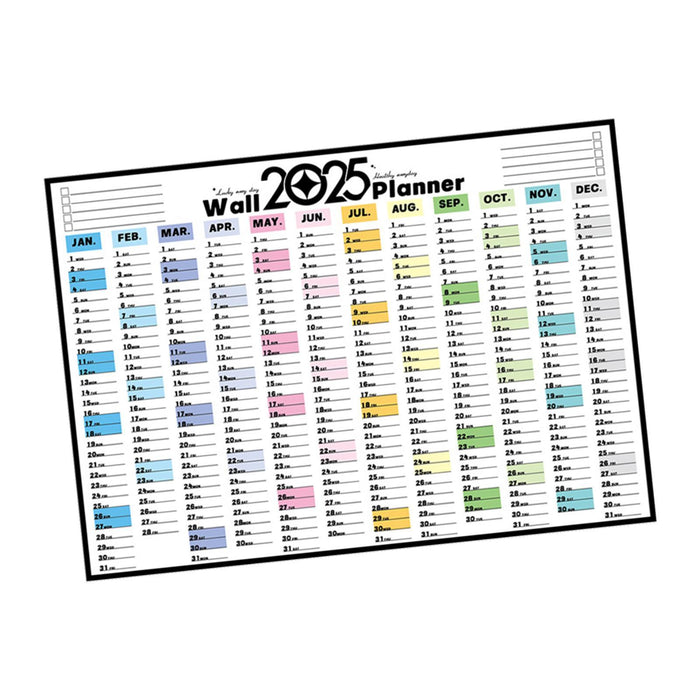 2025 Wall Calendar to Do List Portable Yearly Calendar Important Dates Tasks Style A