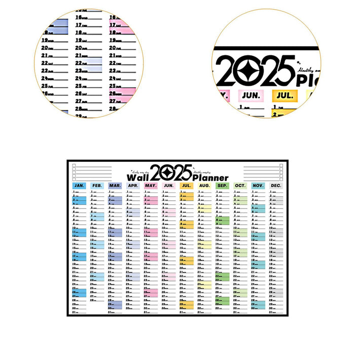 2025 Wall Calendar to Do List Portable Yearly Calendar Important Dates Tasks Style A