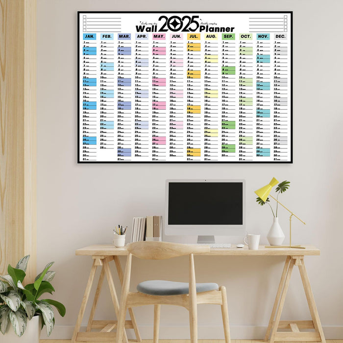 2025 Wall Calendar to Do List Portable Yearly Calendar Important Dates Tasks Style A