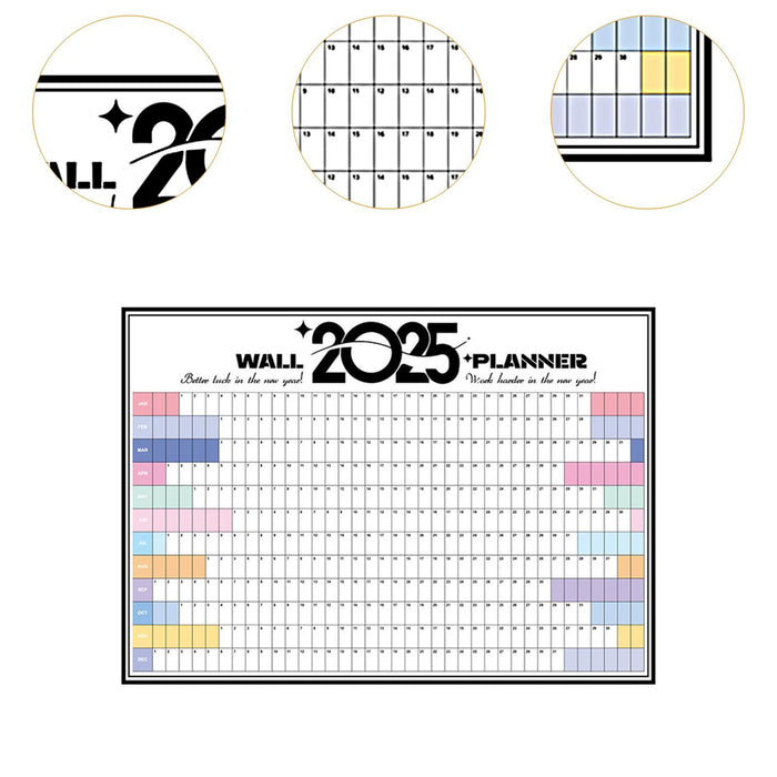 2025 Wall Calendar to Do List Portable Yearly Calendar Important Dates Tasks Style B