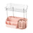 Crofta Makeup Desk Organizer Versatile Cosmetic Storage for Desktop Bathroom Office Pink Double