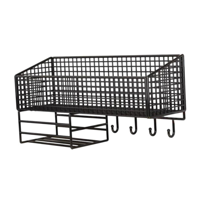 Crofta Office Metal Storage Basket No Punching Bathroom Storage Shelf for Household