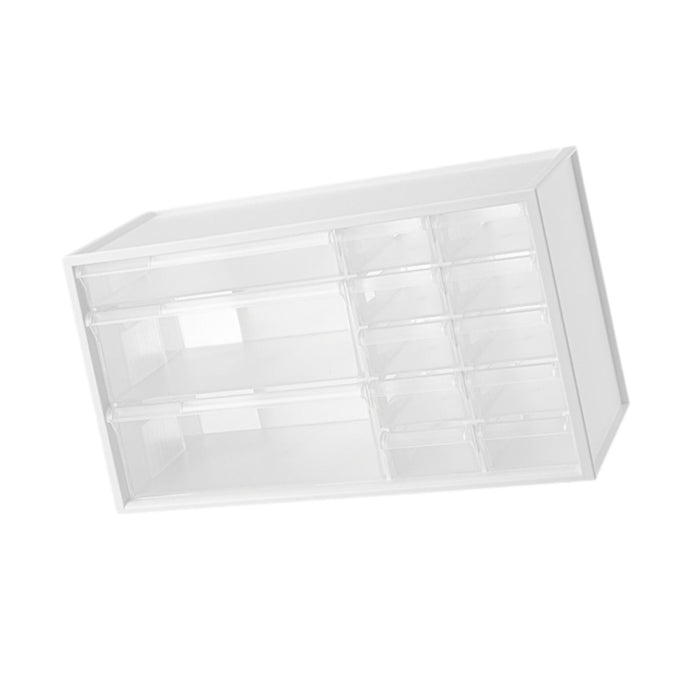 Crofta Container with 13 Drawers Makeup Storage Case for Countertop Office Bathroom White