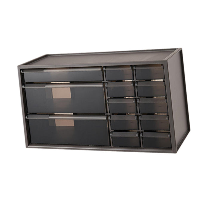 Crofta Container with 13 Drawers Makeup Storage Case for Countertop Office Bathroom Brown