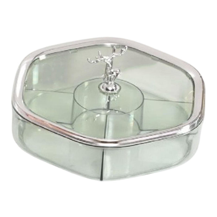 Crofta Divided Snack Serving Tray Creative Candy Container for Party Home Household Clear Green