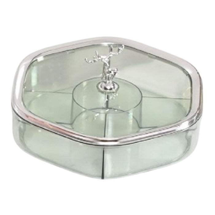 Crofta Divided Snack Serving Tray Creative Candy Container for Party Home Household Clear Green