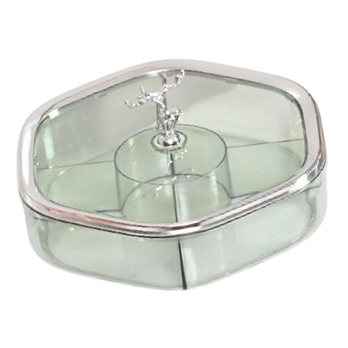 Crofta Divided Snack Serving Tray Creative Candy Container for Party Home Household Clear Green