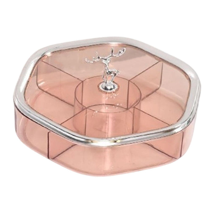 Crofta Divided Snack Serving Tray Creative Candy Container for Party Home Household Clear Pink