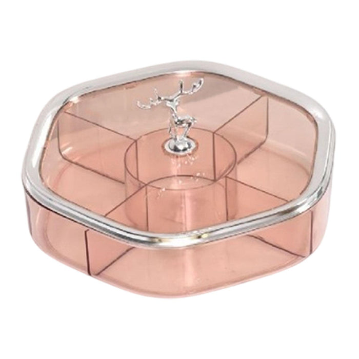 Crofta Divided Snack Serving Tray Creative Candy Container for Party Home Household Clear Pink