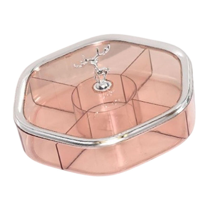 Crofta Divided Snack Serving Tray Creative Candy Container for Party Home Household Clear Pink