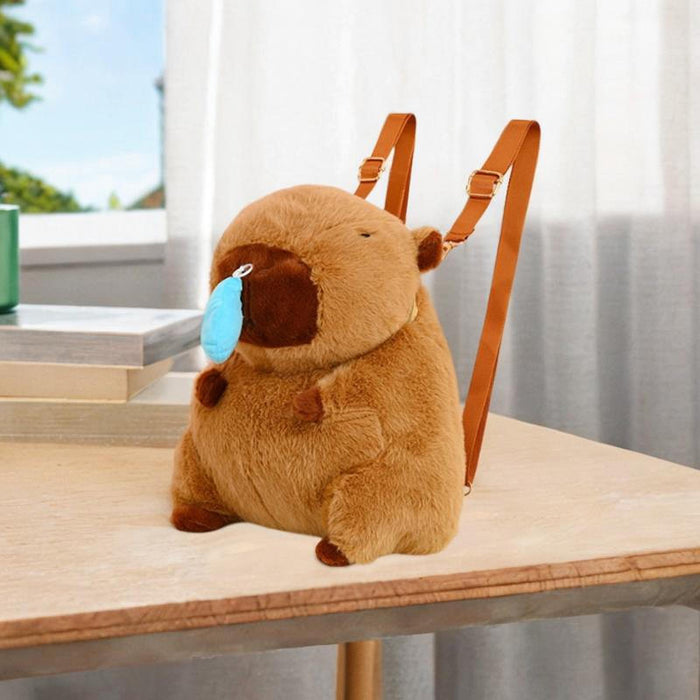 Capybara Backpack Plush Cute Stuffed Animal Bag for Men Shopping Backpacking