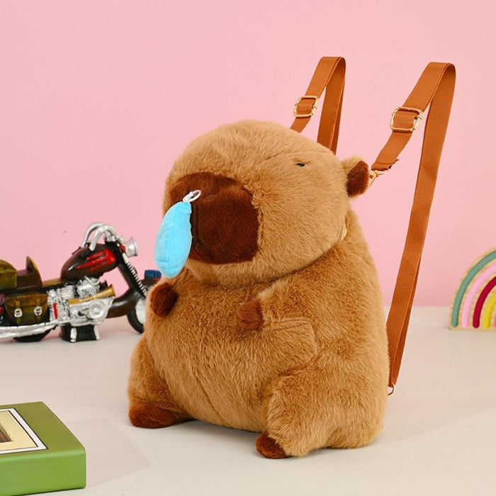 Capybara Backpack Plush Cute Stuffed Animal Bag for Men Shopping Backpacking