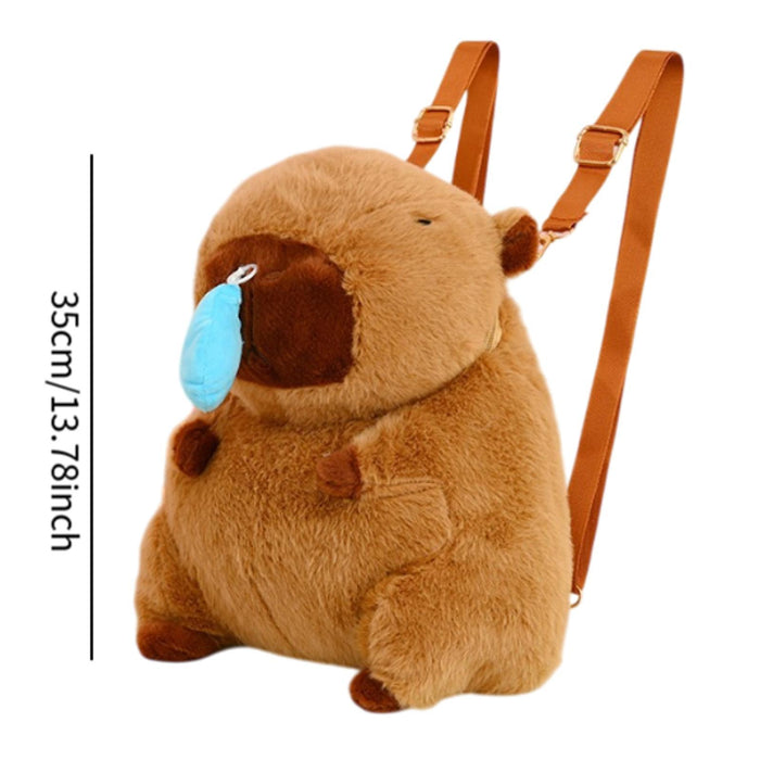 Capybara Backpack Plush Cute Stuffed Animal Bag for Men Shopping Backpacking