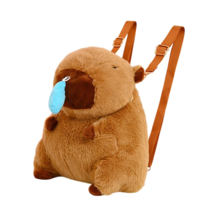 Capybara Backpack Plush Cute Stuffed Animal Bag for Men Shopping Backpacking