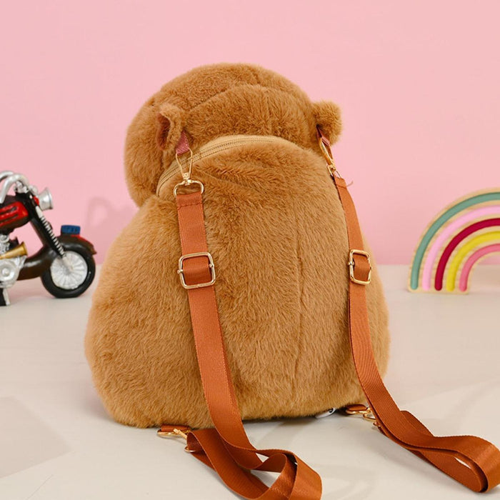 Capybara Backpack Plush Cute Stuffed Animal Bag for Men Shopping Backpacking