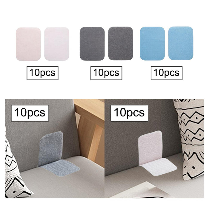 10Pcs Hook and Loop Strips with Adhesive Hook and Loop Tape for Mats Curtain Gray