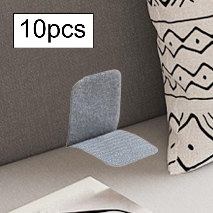 10Pcs Hook and Loop Strips with Adhesive Hook and Loop Tape for Mats Curtain Gray