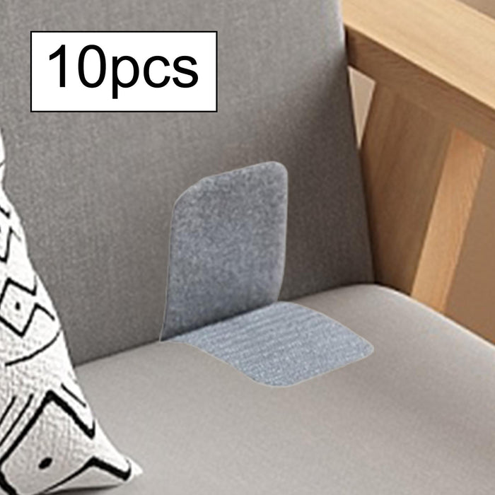 10Pcs Hook and Loop Strips with Adhesive Hook and Loop Tape for Mats Curtain Gray