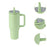 40 oz Tumbler with Handle Coffee Mug for Travel Keeps Hot/Cold Hours Iced Tea Grass green