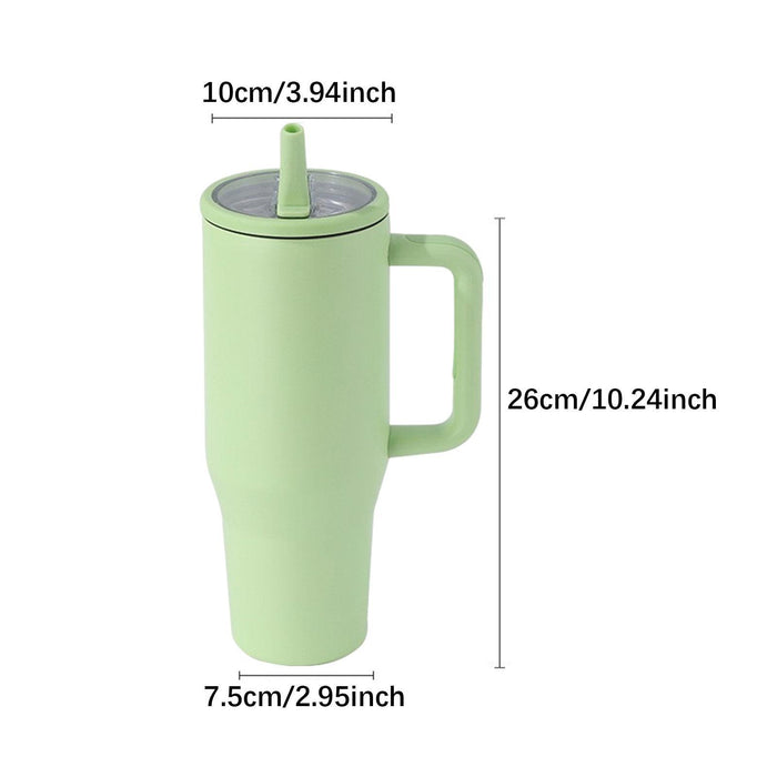 40 oz Tumbler with Handle Coffee Mug for Travel Keeps Hot/Cold Hours Iced Tea Grass green