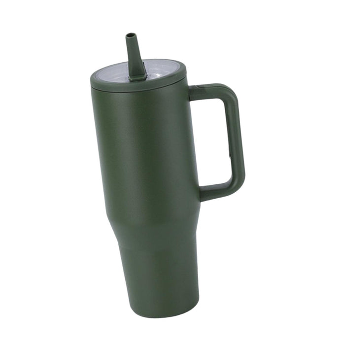 40 oz Tumbler with Handle Coffee Mug for Travel Keeps Hot/Cold Hours Iced Tea Dark green