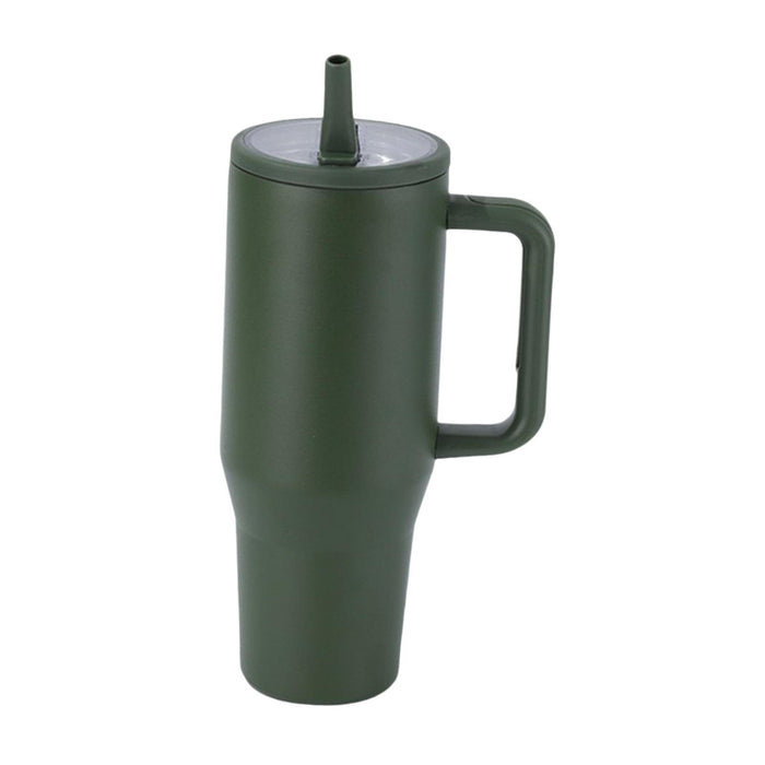 40 oz Tumbler with Handle Coffee Mug for Travel Keeps Hot/Cold Hours Iced Tea Dark green