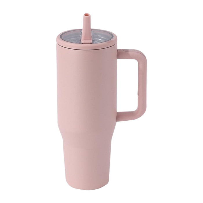 40 oz Tumbler with Handle Coffee Mug for Travel Keeps Hot/Cold Hours Iced Tea Peach pink