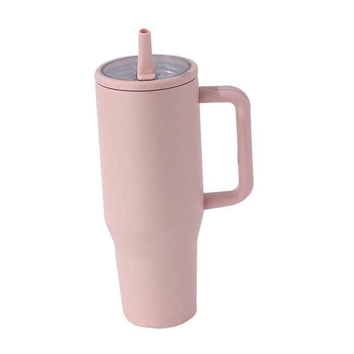 40 oz Tumbler with Handle Coffee Mug for Travel Keeps Hot/Cold Hours Iced Tea Peach pink