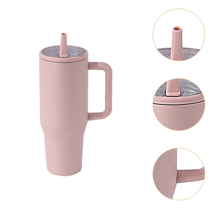 40 oz Tumbler with Handle Coffee Mug for Travel Keeps Hot/Cold Hours Iced Tea Peach pink