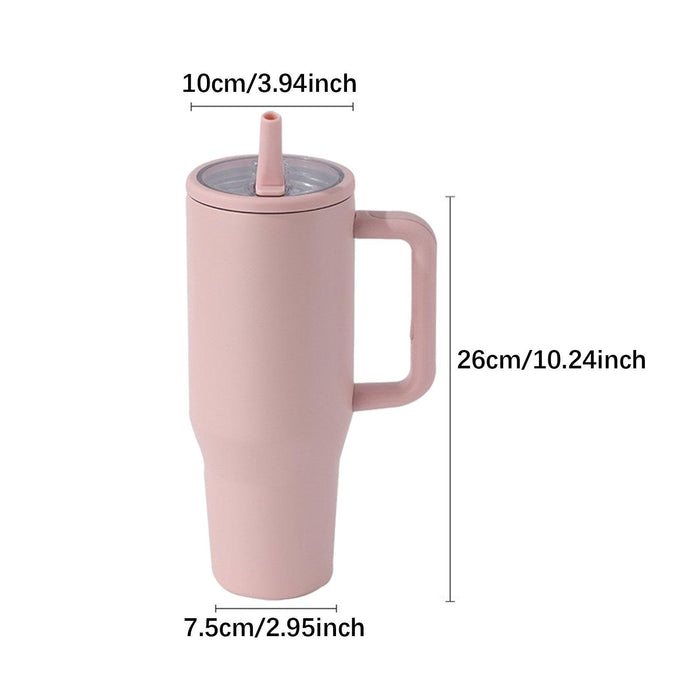 40 oz Tumbler with Handle Coffee Mug for Travel Keeps Hot/Cold Hours Iced Tea Peach pink