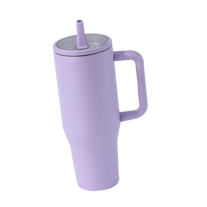 40 oz Tumbler with Handle Coffee Mug for Travel Keeps Hot/Cold Hours Iced Tea Rose purple