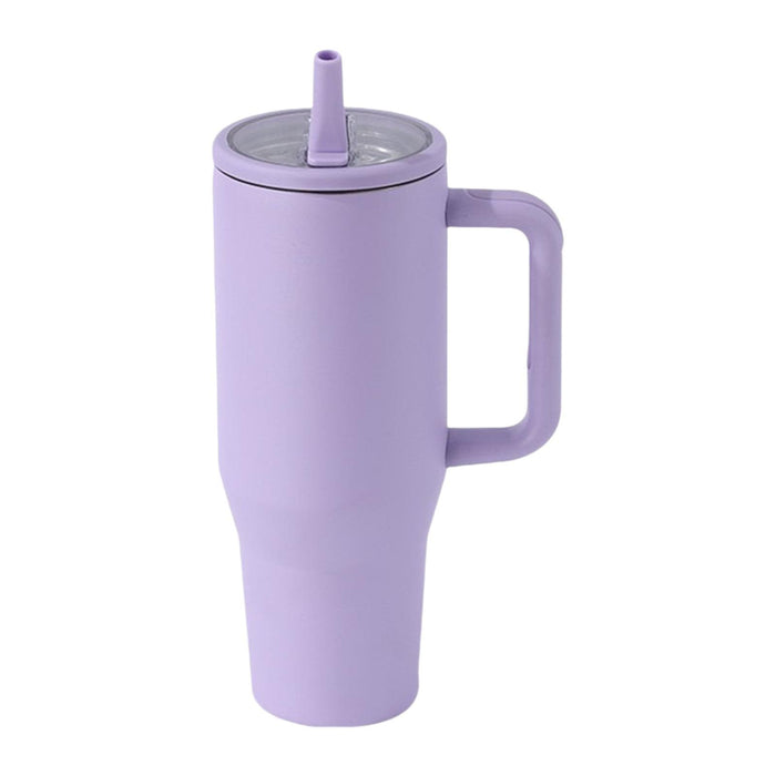 40 oz Tumbler with Handle Coffee Mug for Travel Keeps Hot/Cold Hours Iced Tea Rose purple