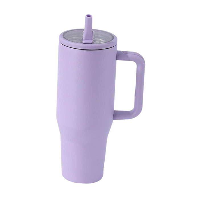 40 oz Tumbler with Handle Coffee Mug for Travel Keeps Hot/Cold Hours Iced Tea Rose purple