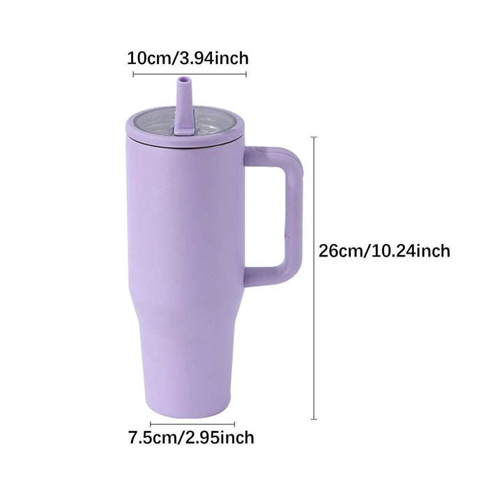 40 oz Tumbler with Handle Coffee Mug for Travel Keeps Hot/Cold Hours Iced Tea Rose purple