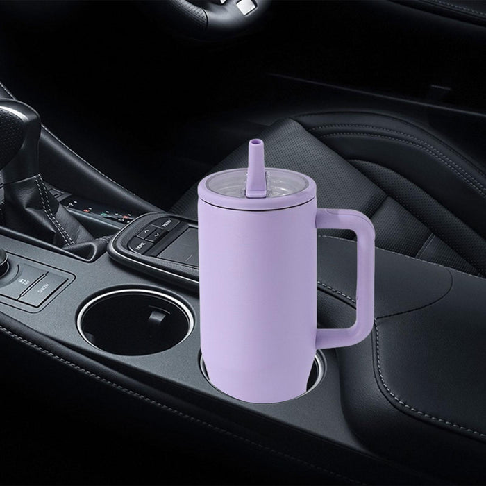 40 oz Tumbler with Handle Coffee Mug for Travel Keeps Hot/Cold Hours Iced Tea Rose purple