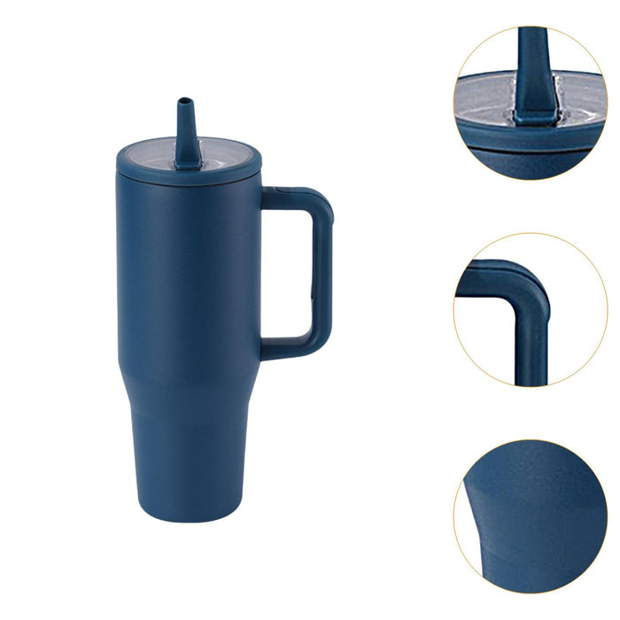 40 oz Tumbler with Handle Coffee Mug for Travel Keeps Hot/Cold Hours Iced Tea Dark blue