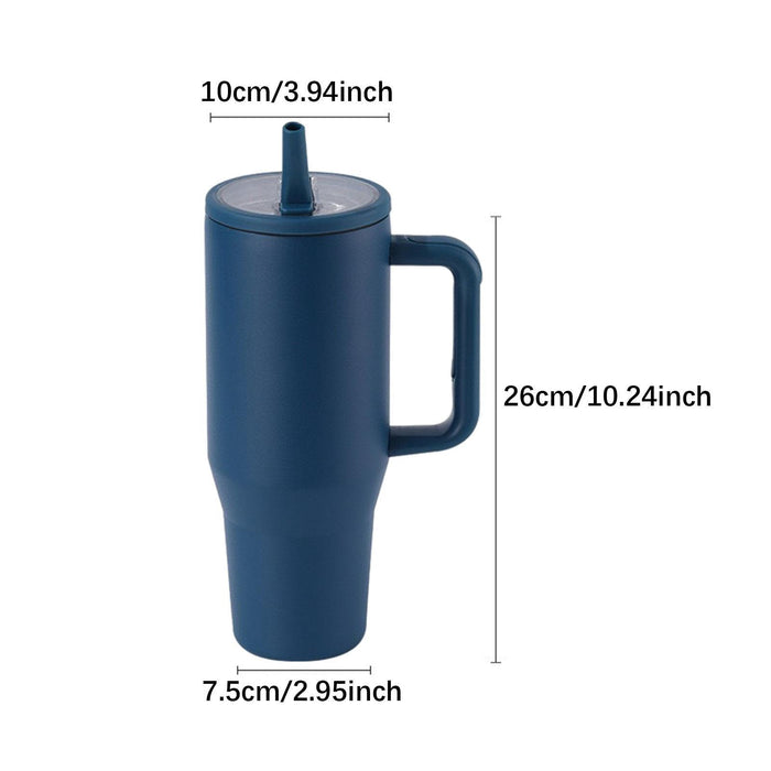 40 oz Tumbler with Handle Coffee Mug for Travel Keeps Hot/Cold Hours Iced Tea Dark blue