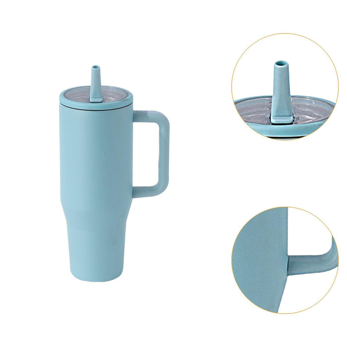 40 oz Tumbler with Handle Coffee Mug for Travel Keeps Hot/Cold Hours Iced Tea Sky blue