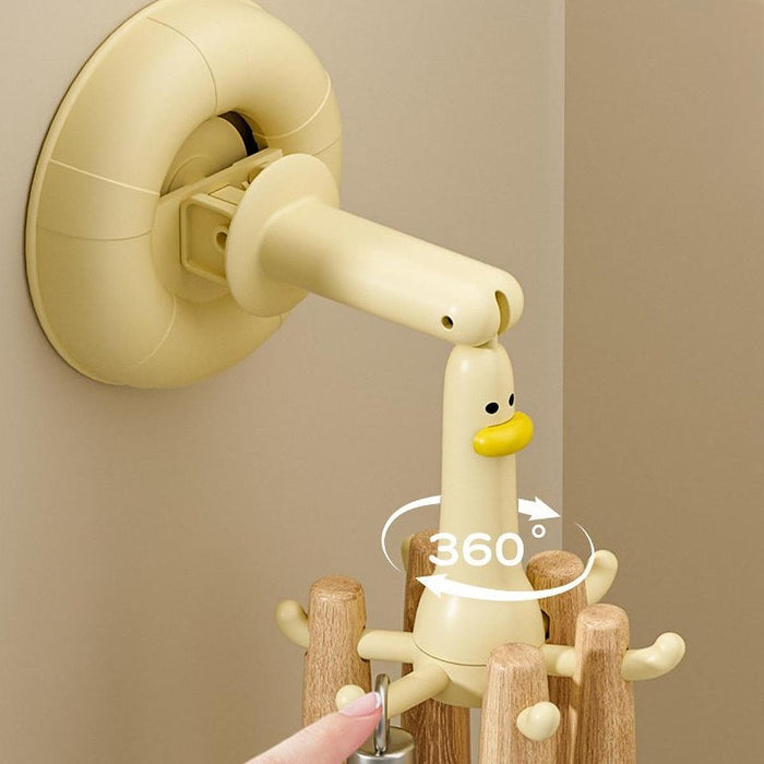 360 Degrees Rotating Hook Practical Modern Suction Cup Hook for Home Kitchen Yellow