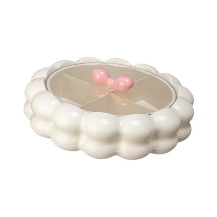 Crofta Serving Tray with Lid Living Room Nut Serving Dish for Sweets Cookies Snacks Divided White